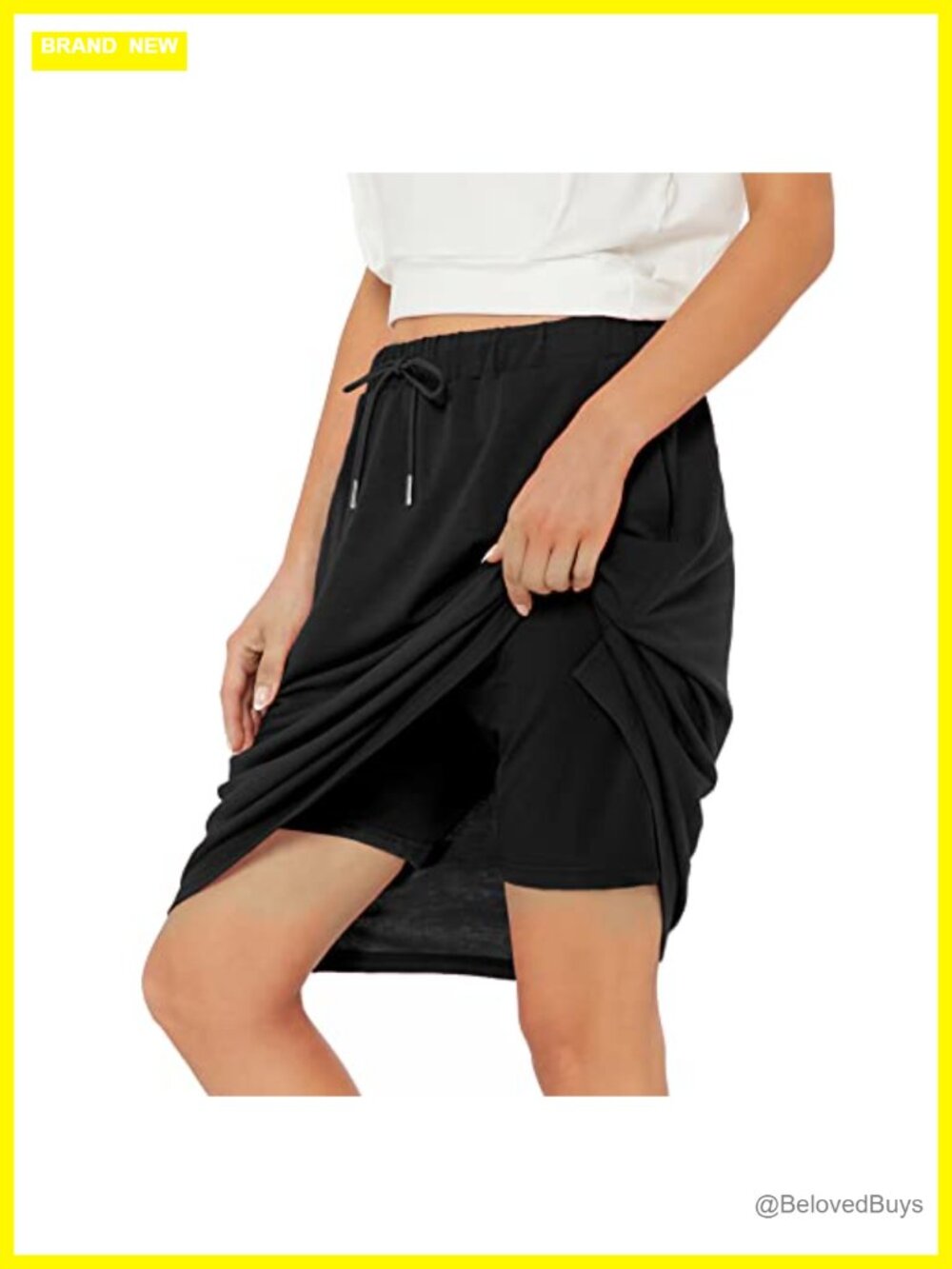Women's Athletic Skort Knee Length with Shorts Underneath & Pockets